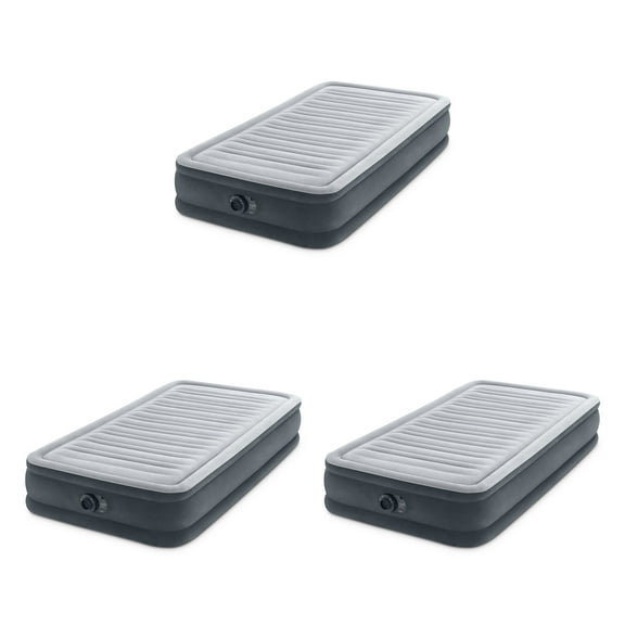 Intex Comfort Deluxe Dura-Beam Plush Airbed Mattress with Pump (3 Pack)