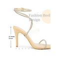 thumbnail image 4 of BLISSFUL STEP Crystal Rhinestones Crisscross Strappy Stiletto Heeled Sandals for Women Beige 9.5, 4 of 6