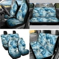 thumbnail image 3 of XYZCANDO Marble Print Car Cushion Cover Steering Wheel Cover Armrest Cover Seat Belt Cover Keychain Fender Cover Handbrake Cover Lipstick Cover Car Coasters Trash Can Interior Decor, 3 of 7