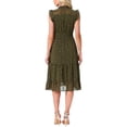 thumbnail image 3 of INSPIRE CHIC Women's Chiffon Dress Sleeveless Smocked Waist Gilding Metallic Stars Party Dress S Army Green, 3 of 6