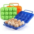 thumbnail image 4 of Caja portátil de plástico para exteriores para acampar, contenedor portador de 12 huevos, soporte para huevos, caja de almacenamiento con asa, 4 of 5