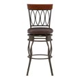 thumbnail image 3 of Linon Four Oval Back Faux Leather Seat 30" Metal Bar Stool in Matte Bronze, 3 of 10