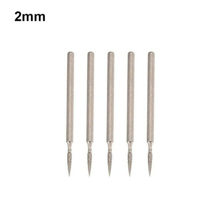 

5 Pcs 2.35mm Shank Electroplating Diamond Grinding Head Polish Needle Jade Stone