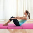 thumbnail image 2 of YRLLENSDAN Folding Gymnastics Mat Thick Exercise Mat for Home Workout Leather Tumbling Mat for Gymnastics for Home Schooling and Daycare Cheer Mat Foldable Gym Mat for Kids 2×6 ft,Pink, 2 of 8