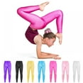 thumbnail image 5 of Girls Shiny Wet Look Leggings Kids Liquid Metallic Dance Footless Tights Pants, 5 of 5