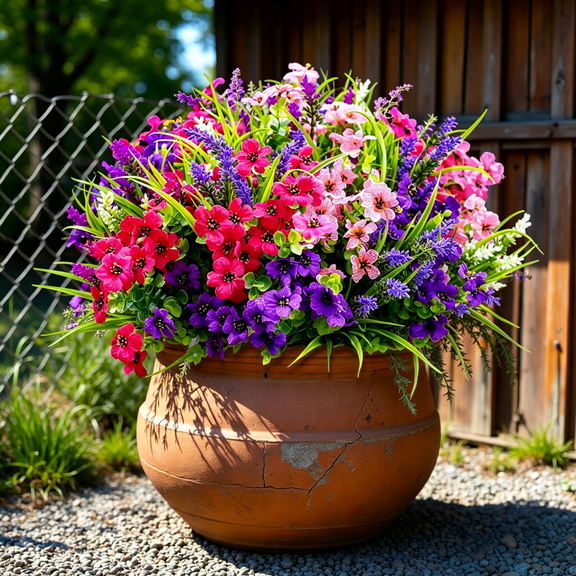 Scidweet Artificial Fake Flowers Outdoor, 18 Bundles Faux Flowers Plastic Lavender Plants Spring Summer Outside Home Porch Garden Window Box Decor