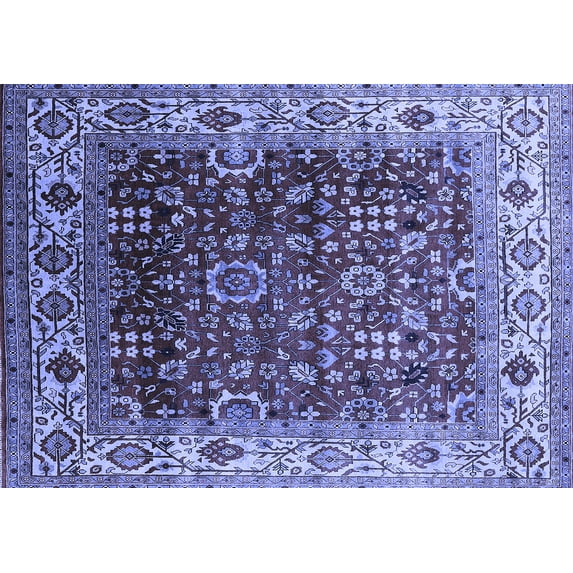 Ahgly Company Indoor Rectangle Oriental Blue Industrial Area Rugs, 5' x 8'