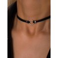thumbnail image 3 of Goth Hippie O Ring Choker, Black Faux Leather Choker, Halloween Christmas New Year Jewelry Gift For Women, 3 of 7