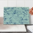thumbnail image 2 of Airplane Cutting Board, Old Airplane Drawings Classic Dated Flight Vintage Style Nostalgic Jets, Decorative Tempered Glass Cutting and Serving Board, Small Size, Violet Blue Turquoise, by Ambesonne, 2 of 5