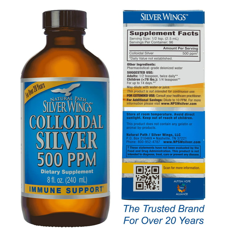  Nutricost Colloidal Silver 8oz 30PPM - Cobalt Blue Glass  Bottles, Bio-Active Colloidal Silver : Health & Household