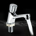 thumbnail image 1 of Grifo de ahorro de agua, grifo dosificador de cierre automático chapado, grifo de retardo de tiempo para baño público, grifos cromados con botón pulsador para cocina casera, baño, 1 of 5