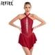thumbnail image 2 of Vestido de baile lírico de Ballet con diamantes de imitación brillantes para mujer, vestido de baile lírico con tirantes en la espalda, vestidos de leotardo de gimnasia sin mangas con cuello Halter, 2 of 5