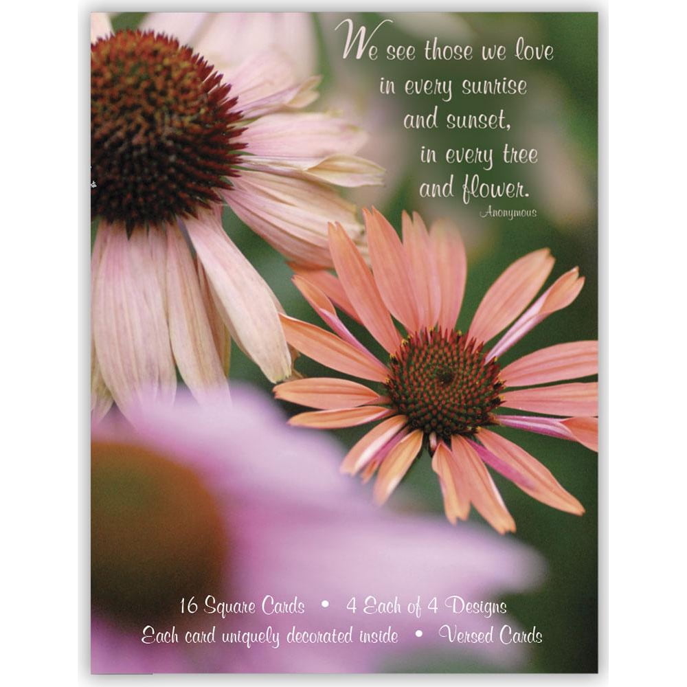 Floral Sympathy II Assorted Sympathy Cards, Box of 16
