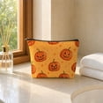 thumbnail image 6 of Tdxkok Halloween Zipper Cosmetic Bag with Spooky Patterns Canvas Makeup Pouch Reusable Travel Storage Bag for Toiletries Accessories B, 6 of 7