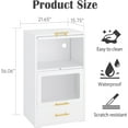 thumbnail image 3 of 2-Tier Metal Storage Cabinet with Semi-Transparent Acrylic Doors and Drawer Perfect for Home and Office Use, 3 of 12