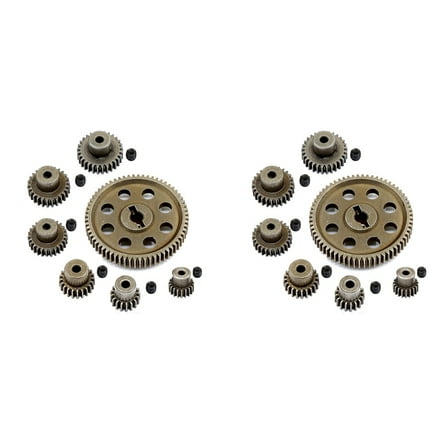 2X 11184 Metal Main Gear 64T Motor Pinion Gears for 1/10 RC Car Amax Redcat Exceed 94111 Parts