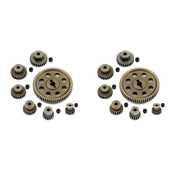 2X 11184 Metal Main Gear 64T Motor Pinion Gears for 1/10 RC Car Amax Redcat Exceed 94111 Parts