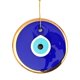 thumbnail image 1 of Colgante de pared Evil Eye Erbulus de 5.3 pulgadas, cristal azul con cuerda dorada, 1 of 6