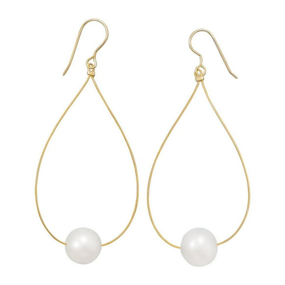 24 Karat Gold Plated Freshwater Cultured Pearl Earrings Jewelry Gifts for Women