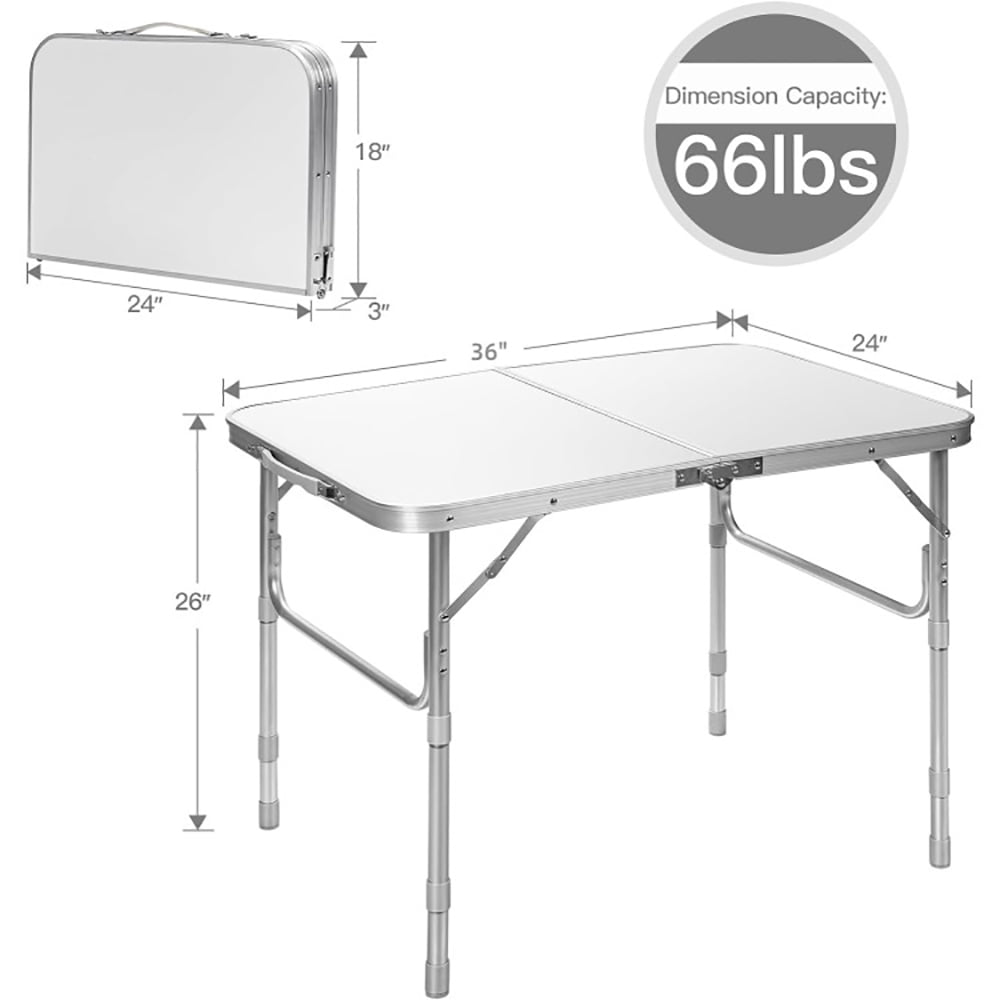 Aimee Lii Adjustable Portable Aluminum Patio Folding Camping Table for Outdoor and Indoor, Outdoor Picnic Camping Equipment Aimee Lii Adjustable Portable Aluminum Patio Folding Camping Table for Outdoor and Indoor, Outdoor Picnic Camping Equipment
