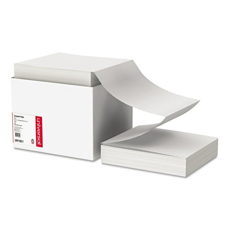 Universal Computer Paper, 18lb, 9-1/2 x 11, Letter Trim Perforations, White, 2300 Sheets