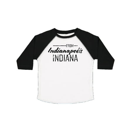 

Inktastic From Indianapolis Indiana in Black Distressed Text Gift Toddler Boy or Toddler Girl T-Shirt