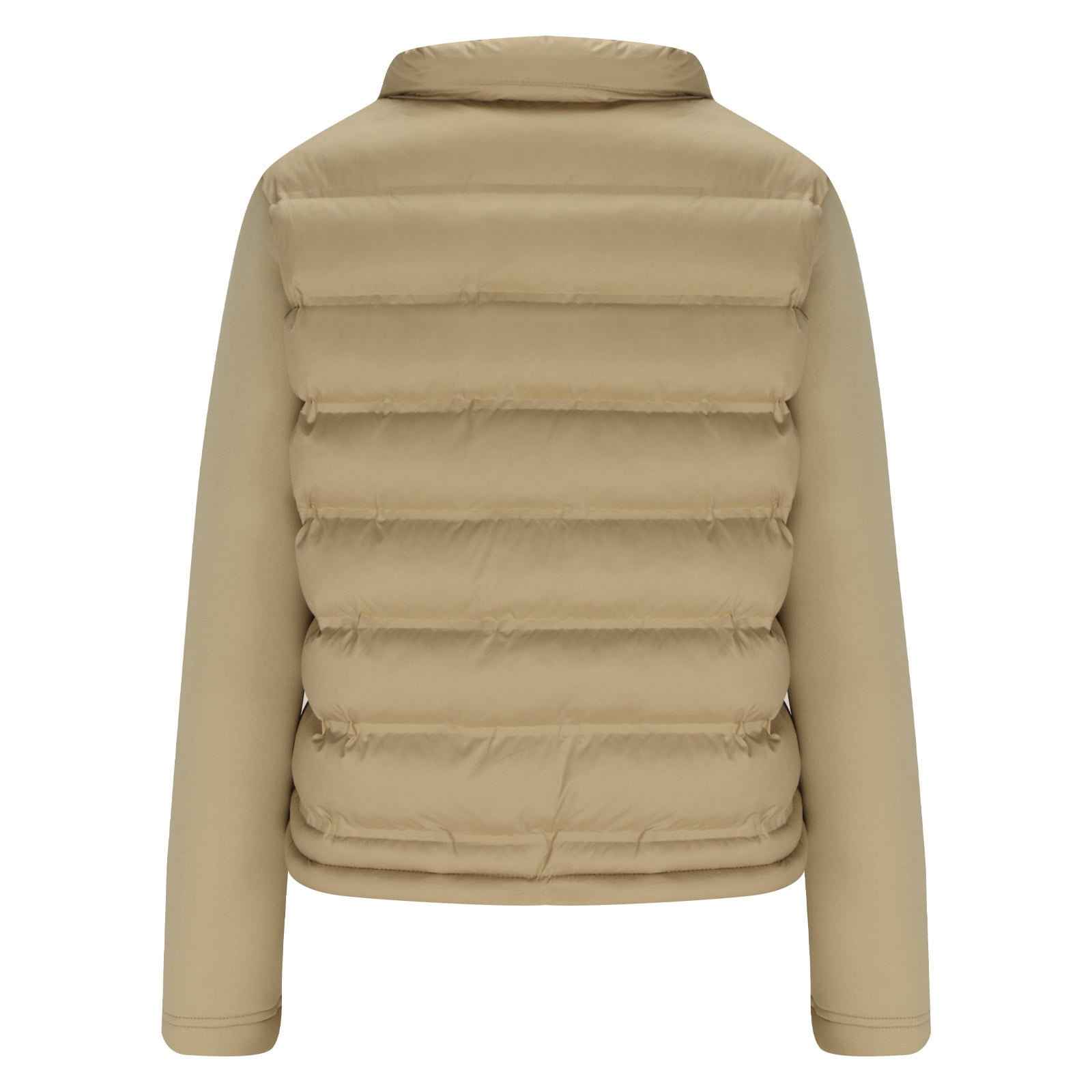 Women's Stand Collar Quilted Puffer Jacket Long Sleeve Zipper down