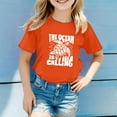 thumbnail image 1 of Girls Tops Casual Children's Multicolor Letter Pattern Print Short Sleeve Round Neck Tees and Shirts, 1 of 3