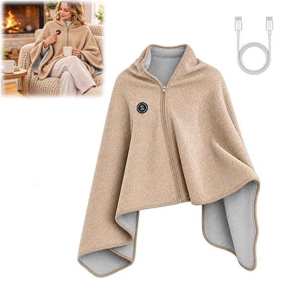 Heated Shawl, Wearable Heated Blanket, Heated Blanket, USB Heated Shawl Wrap with 3 Heat Settings, Portable for Home Office