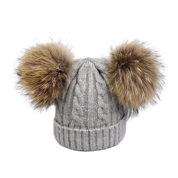 Gorro de lana Qarigey cálido para invierno suave y cómodo para niños Gris claro