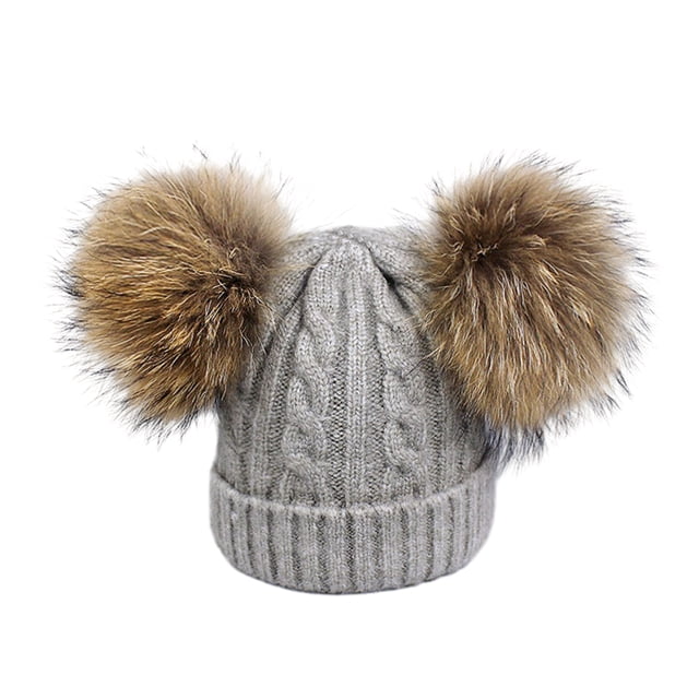 Gorro de lana Qarigey cálido para invierno suave y cómodo para niños Gris claro