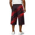 thumbnail image 6 of JoveMarine Men's Loose Fit Cargo Shorts Halloween - Work Shorts with Pockets & Print, Knee-Length Relaxed for Holiday & Daily,Wine XL, 6 of 6