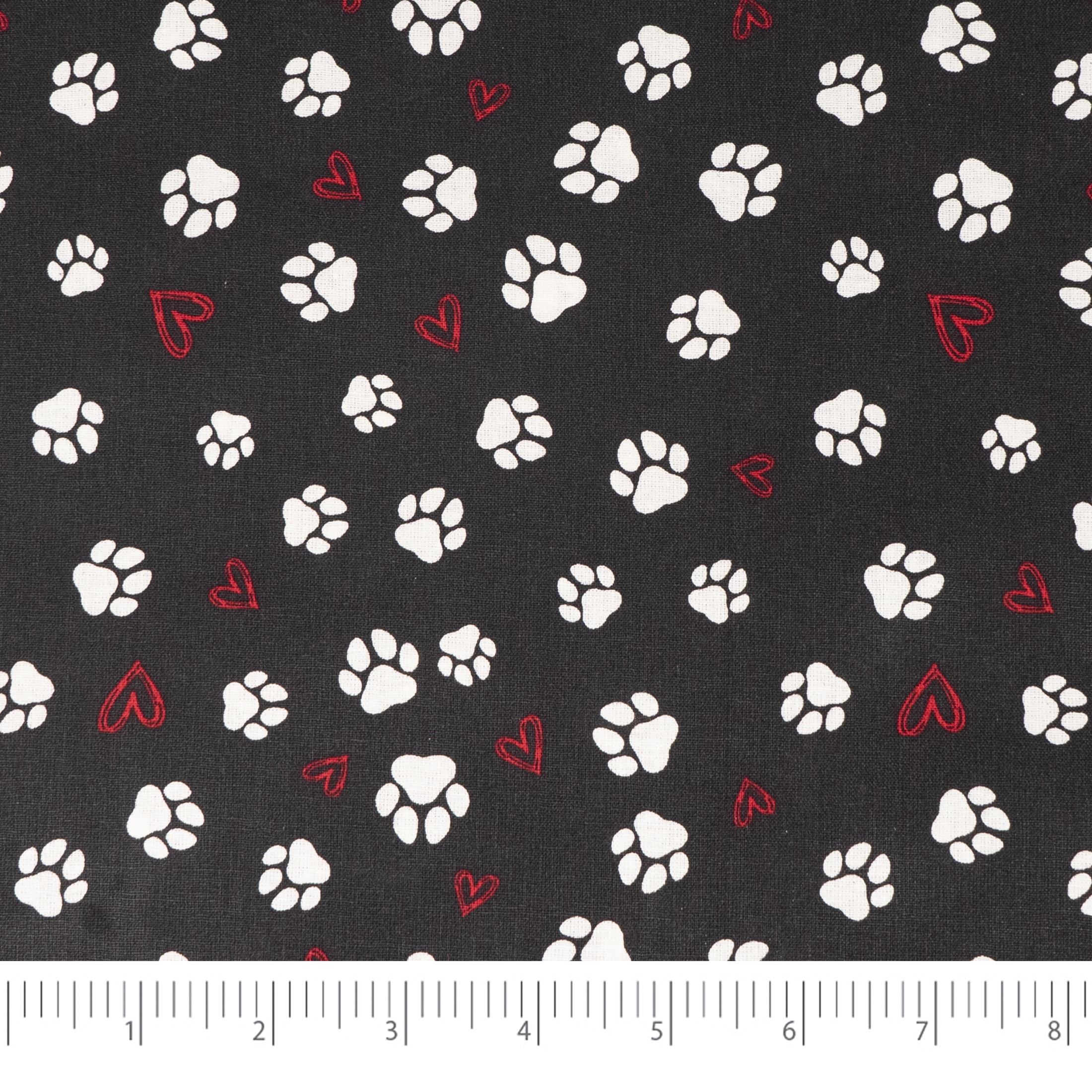 (2 pack) Waverly Inspirations 1 Yard Cut 100% Cotton Prints Fabric Paw Love Onyx 44" Wide for Quilting & Sewing