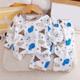 thumbnail image 2 of Ulanda Toddler Boys Pajamas 100% Cotton Kids Dinosaur 2 Piece Truck Pjs Sleepwear Clothes Sets 2-12 Years (Sky Blue, 5-6 Years), 2 of 3