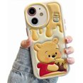 thumbnail image 1 of Compatible with iPhone 14 Pro Cute Case, Kawaii Phone Case TPU Leather Cute Bear Cartoon case Soft Rubber Shockproof Protective for iPhone 14 Pro Case, 1 of 4