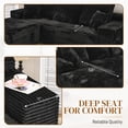 thumbnail image 4 of Aukfa 107" Cloud Sectional Boneless Couch Oversized Modular L-Shaped Sofa for Living Room, Left Chaise, Corduroy, Black, 4 of 9