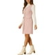 thumbnail image 4 of Vestido de mujer INSPIRE CHIC de cuadros de tweed, con escote en V, sin mangas, de un solo botón y con bolsillos, color rosa M, 4 of 5