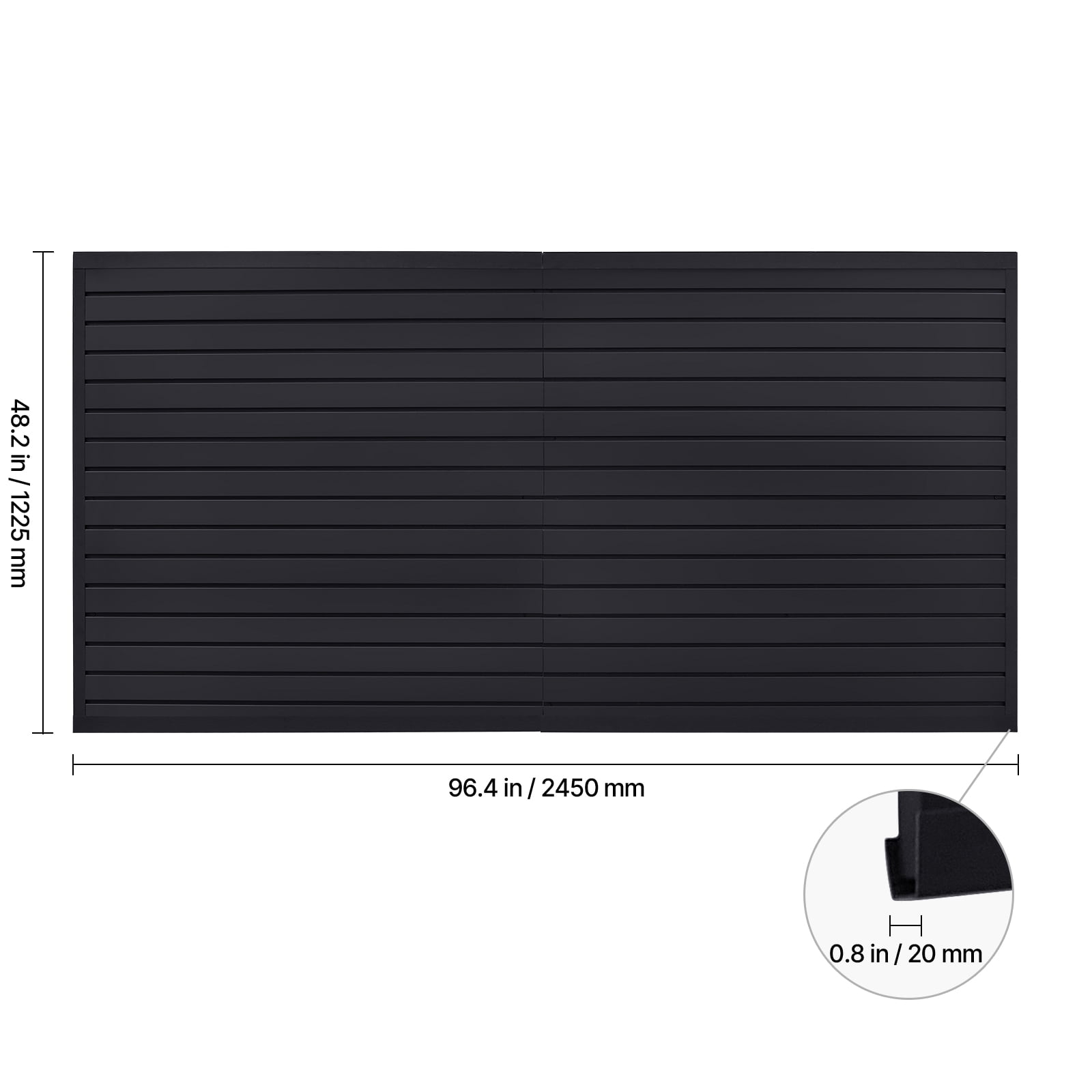サマーセール　定価33万円　Fluting Wallboard KFFKFF, Wall Panel System, 8 x 4 ft, Black PVC Garage Wall Panel