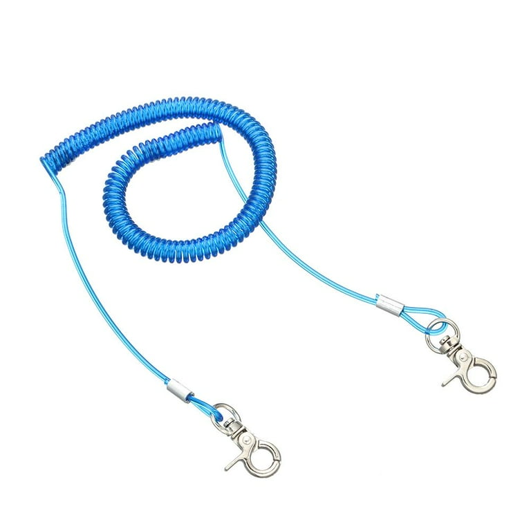 Carabiner Hook Fishing Lanyard Keychain Wire Spring Elastic Rope