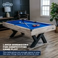 thumbnail image 2 of American Legend Kirkwood 84” Billiard Table with Rustic Blond Finish, K-Shaped Legs and Royal Blue Cloth, 2 of 20