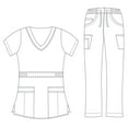 thumbnail image 2 of Dagacci Medical Uniform Women's Scrubs Set Stretch Ultra Soft Top and Pants, 2 of 3