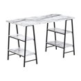 thumbnail image 2 of Black Metal and White Marble Desk / Good for Work in Home Office, 2 of 5