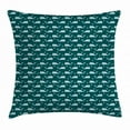 thumbnail image 1 of Whale Throw Pillow Cushion Cover, Sleeping Kings of the Oceans in the Sky among the Moon and Stars Nature, Decorative Square Accent Pillow Case, 24 X 24 Inches, Teal Baby Blue Beige, by Ambesonne, 1 of 2