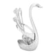 thumbnail image 5 of Soporte para cuchara y tenedor en forma de cisne de acero inoxidable con 3 cucharas y 3 tenedores (estampado plateado), 5 of 14