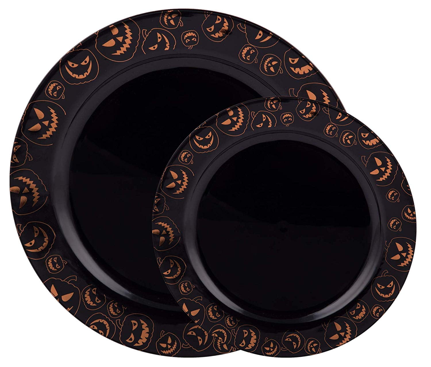 Party Joy 50Piece Plastic Dinnerware Set Halloween Plates Pumpkins