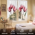 thumbnail image 5 of Pink Tulip Swag Curtain Valance for Windows, X-ray Image Flower Abstract Transparent Floral Window Treatments Short Swag Topper for Kitchen Windows Bathroom Bedroom, 36"x36", 5 of 8