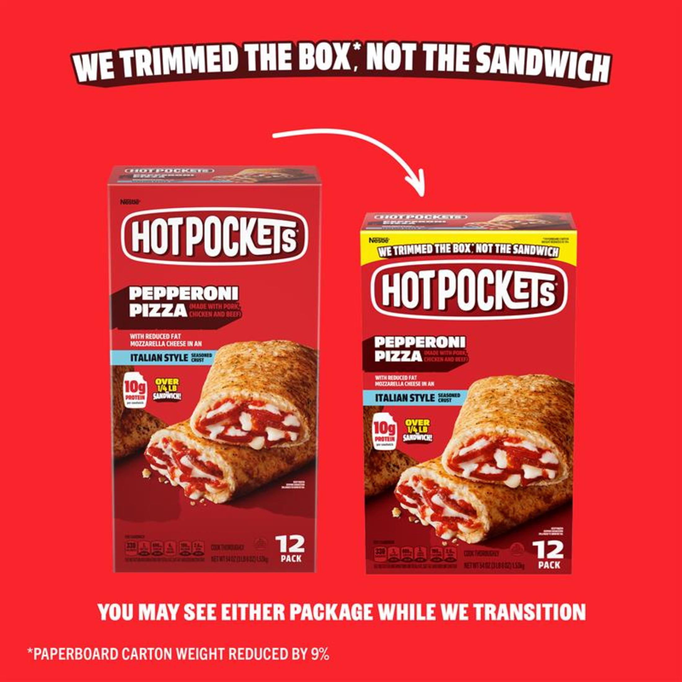 Hot Pockets Pepperoni Pizza Frozen Snacks, Italian Style Seasoned Crust, 54 oz, 12 Pack