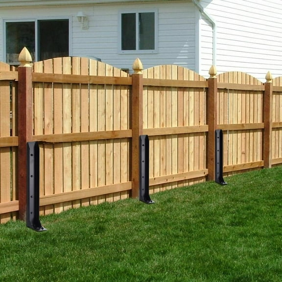 Mulaxen 6PCS Fence Post Anchor Kit, Heavy Duty Steel Fence Post Repair Stakes, Fence Post Anchor Ground Spike for Repairing Tilted Broken Wooden Fence Post, Black