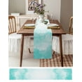 thumbnail image 3 of nqOlkjepod Aqua Ombre Mountain Table Runner 72 Inches Long Farmhouse Dress Scarves, Nature Abstract Art Marble Gradient Dining Tablerunner for Coffee Table/Kitchen Island/Party Décor, 16" x 72", 3 of 8