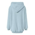 thumbnail image 4 of larppty Women's Fashion Winter Coats Sherpa Fleece Oversized Trendy Jackets Warm Outerwear Hooded with Pockets (Light Blue, 4XL), 4 of 5
